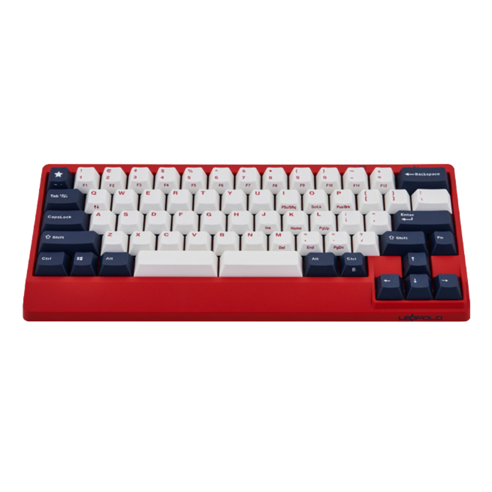 Leopold FC650M Double Space White Blue Red Case PD/ Silent Red SW